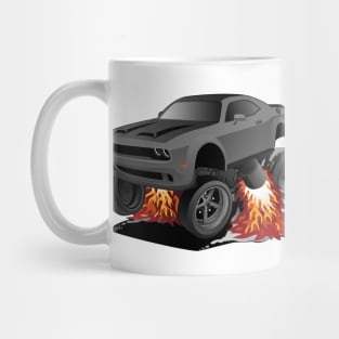 Modern American Muscle Car Cartoon Illustration Mug